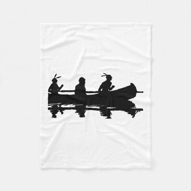 Canoe Silhouette Fleece Blanket (Front)