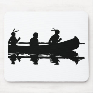 Canoe Silhouette Mouse Pad