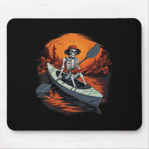 Canoe Skeleton Funny Kayaking Canoeing Halloween K Mouse Pad