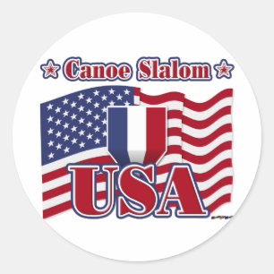 Canoe Slalom USA Classic Round Sticker