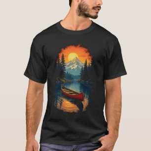 Canoe Splash Adventure – Retro Lake Sunset T-Shirt