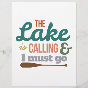 Canoe The Lake Is Calling And I Must Go Gift Idea Custom Letterhead
