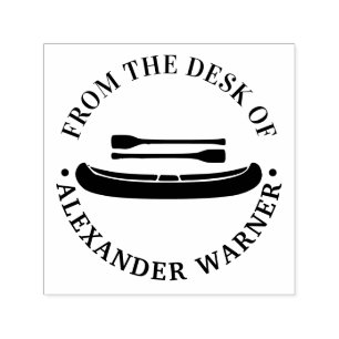 Canoe with Oars “from the desk of” Stationery Self-inking Stamp