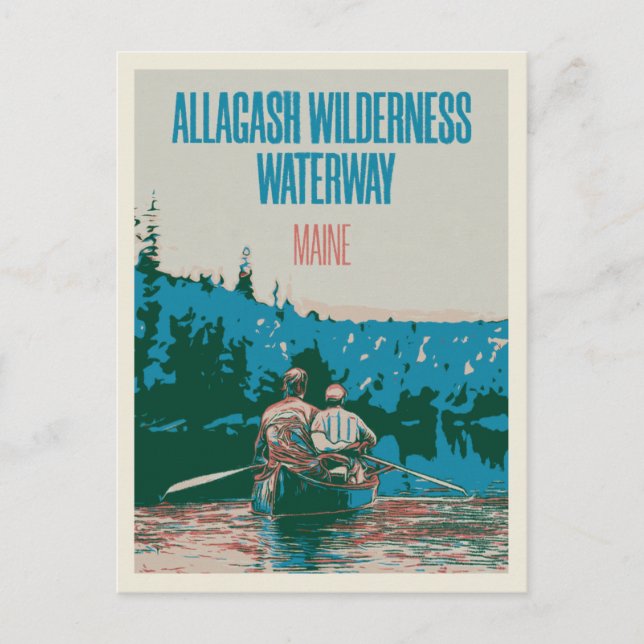 Canoeing Adventure in Allagash Wilderness Waterway Postcard (Front)