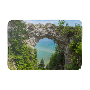 Canoeing At Arch Rock Bath Mat