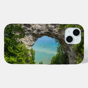Canoeing At Arch Rock iPhone Case