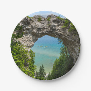 Canoeing At Arch Rock Paper Plate