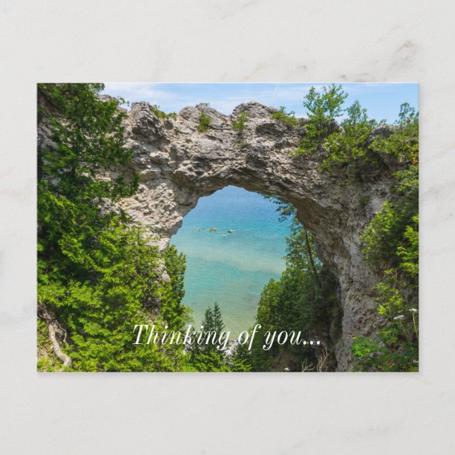 Canoeing At Arch Rock Postcard (Front)