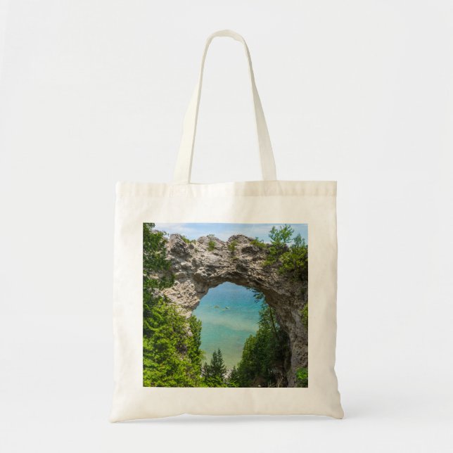 Canoeing At Arch Rock Tote Bag (Front)