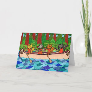 Canoeing Cats Card