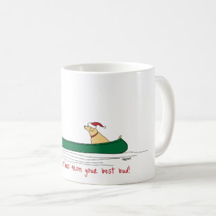 Canoeing Christmas Pup Coffee Mug