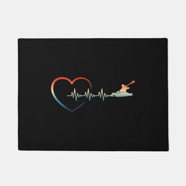 Canoeing Heartbeat Kayaking Doormat (Front)