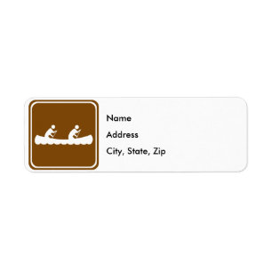 Canoeing Highway Sign Return Address Label