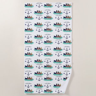 Canoeing Labrador Beach House Beach Towel