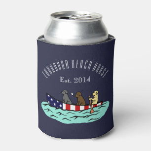 Canoeing Labrador Beach House Can Cooler