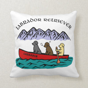 Canoeing Labrador Retrievers Cushion