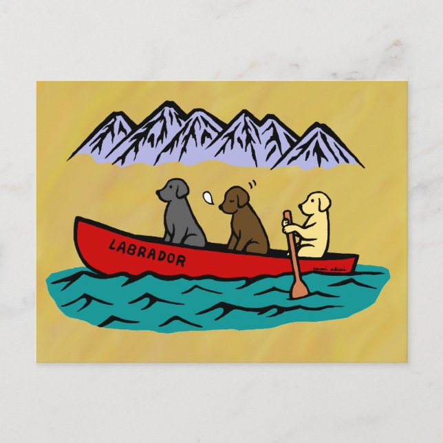 Canoeing Labrador Retrievers Postcard (Front)