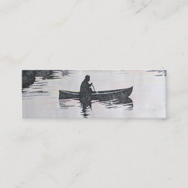 Canoeing on the lake business cards, Artwork, Art Mini Business Card (Front)
