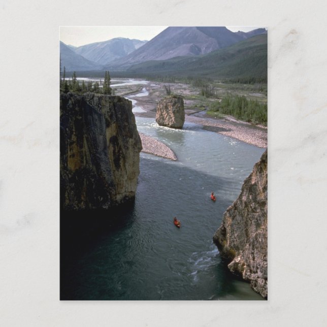 Canoeists, Mountain River, Northwest Territories, Postcard (Front)