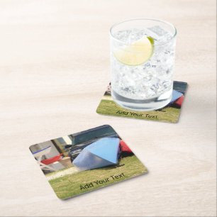Canoes And Kayaks by Shirley Taylor Square Paper C Coaster