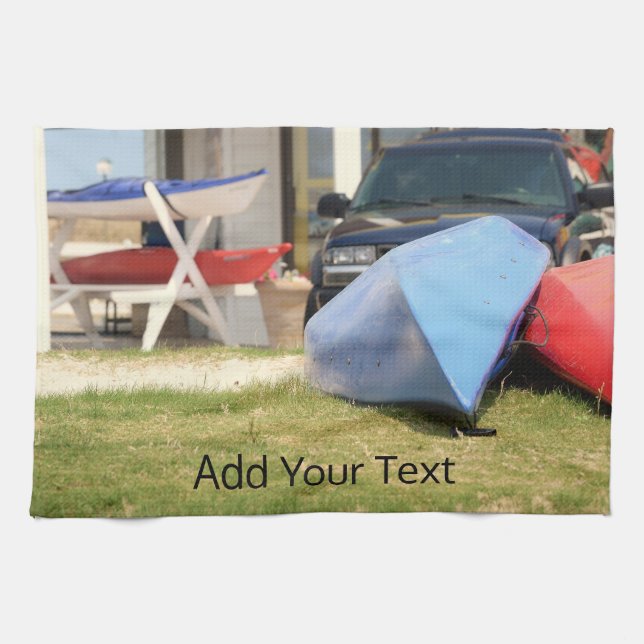 Canoes And Kayaks by Shirley Taylor Tea Towel (Horizontal)