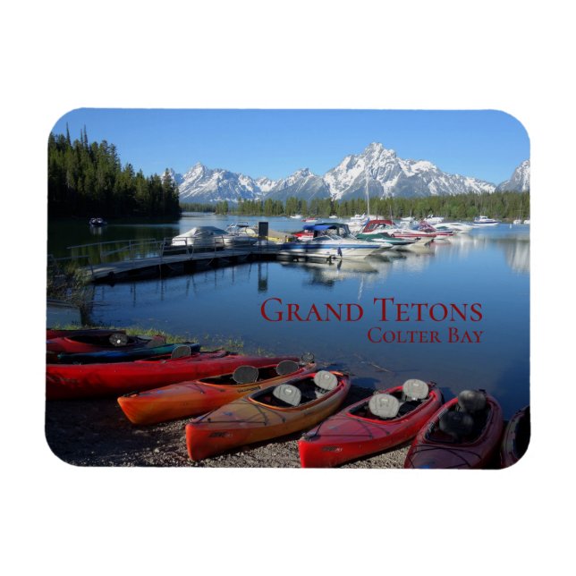 Canoes Grand Teton National Park Colter Bay Travel Magnet (Horizontal)