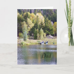 Canoes on Mountain Lake Father's Day Card