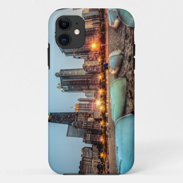 Canoes on Oak Street Beach a little after sunset Case-Mate iPhone Case (Back)