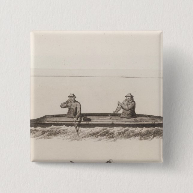 Canoes, Oonalashka, Alaska 15 Cm Square Badge (Front)