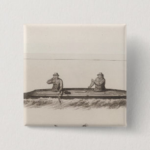 Canoes, Oonalashka, Alaska 15 Cm Square Badge