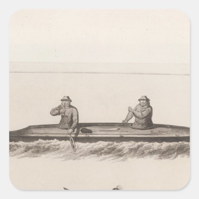 Canoes, Oonalashka, Alaska Square Sticker (Front)