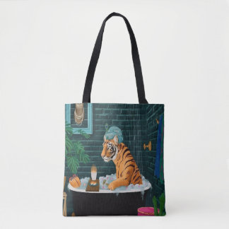 Canole Tiger in Bath Tote Bag