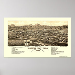 Canon City, CO Panoramic Map - 1882 Poster