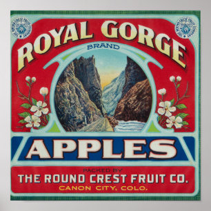Canon City, Colorado - Royal Gorge Apple Label Poster