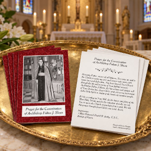 CANONIZATION ARCHBISHOP FULTON SHEEN PRAYER CARD