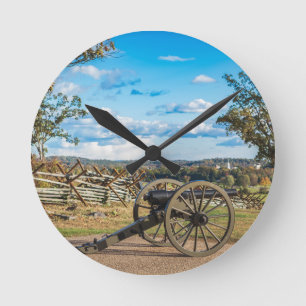 Canons at Gettysburg Round Clock