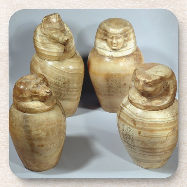 Canopic jars of Hor-ir-aa, Saite (alabaster) Coaster (Front)