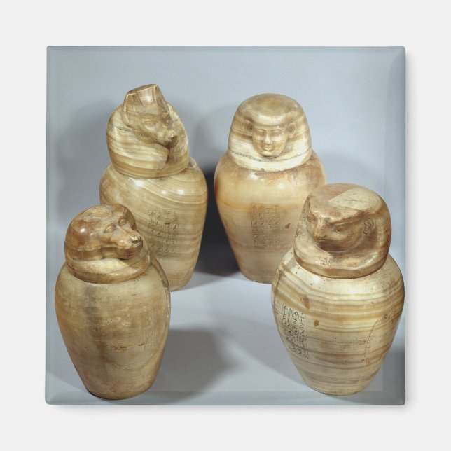 Canopic jars of Hor-ir-aa, Saite (alabaster) Magnet (Front)