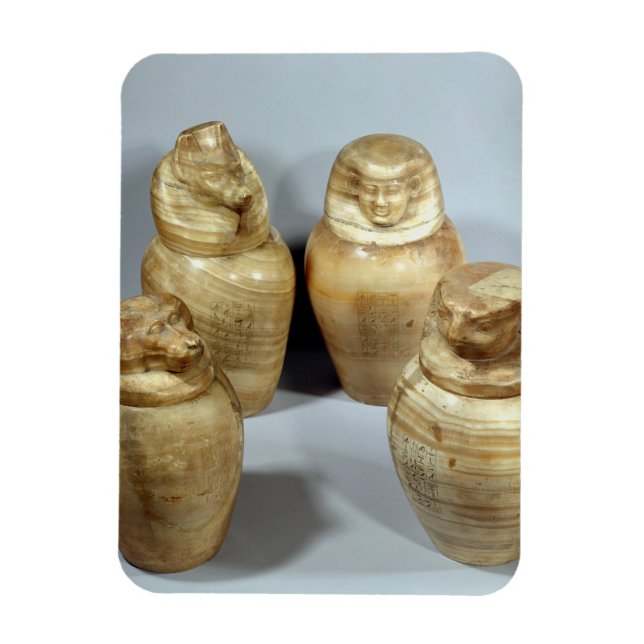 Canopic jars of Hor-ir-aa, Saite (alabaster) Magnet (Vertical)