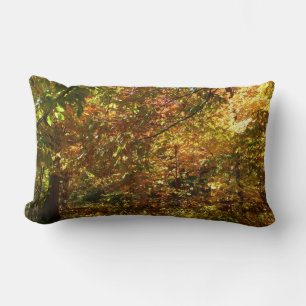Canopy of Fall Leaves II Yellow Autumn Photography Lumbar Cushion