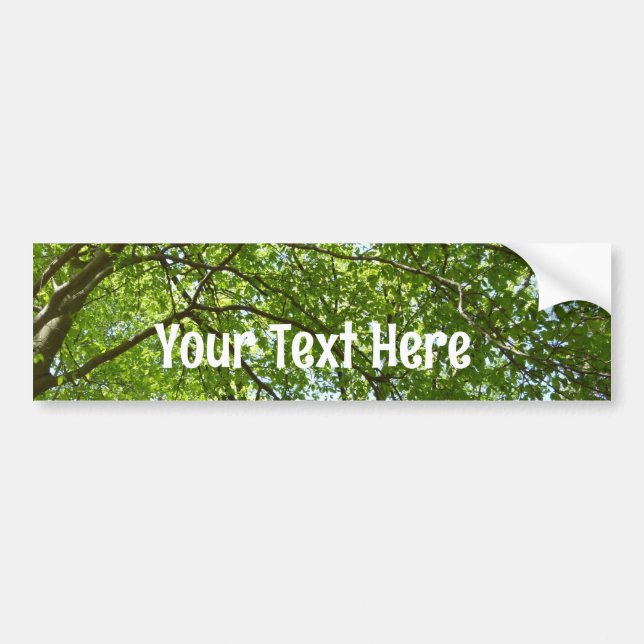 Canopy of Spring Leaves Green Nature Scene Bumper Sticker (Front)