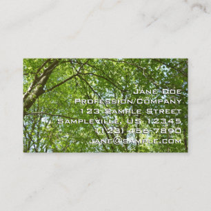 Canopy of Spring Leaves Green Nature Scene Business Card