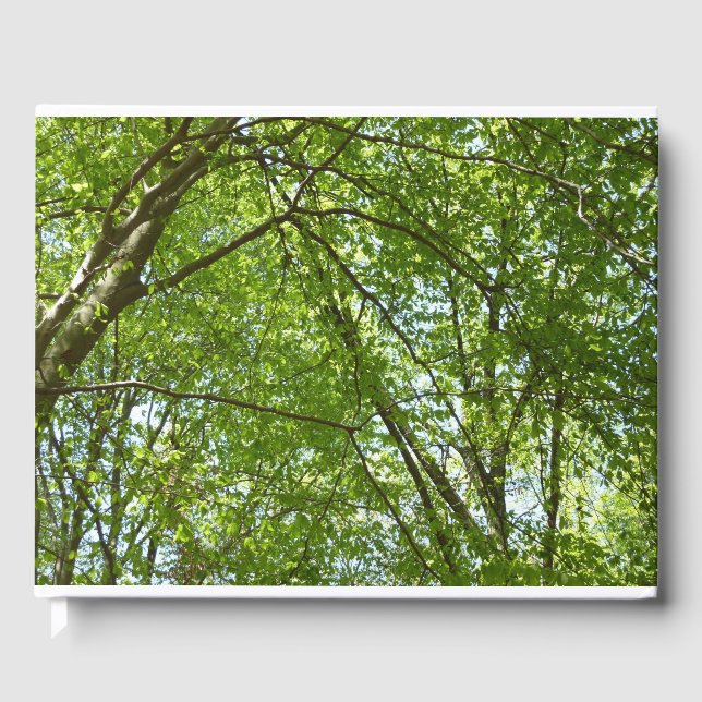 Canopy of Spring Leaves Green Nature Scene Guest Book (Front)