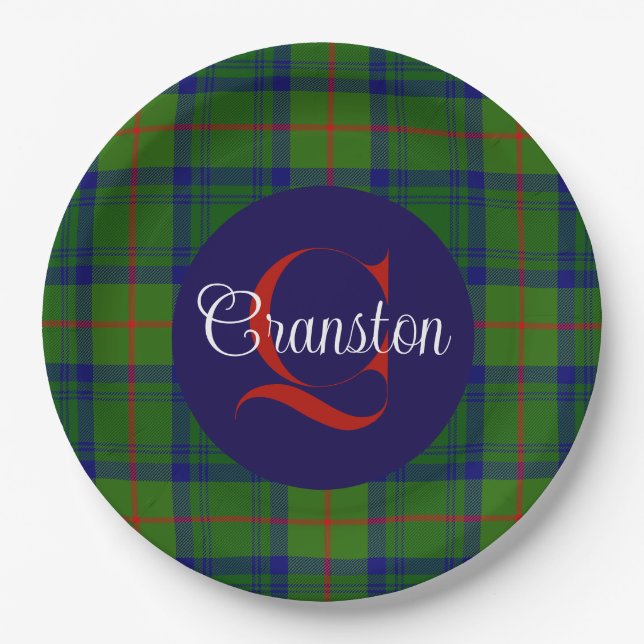 Canstoun Monogrammed Paper Plate (Front)