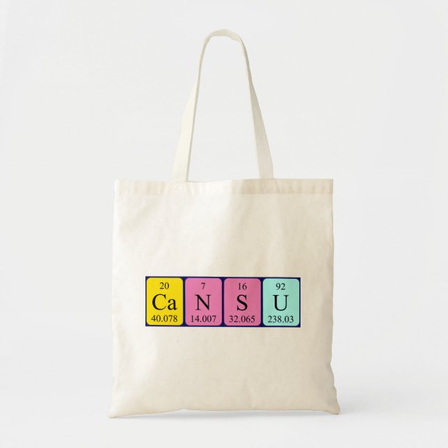 Cansu periodic table name tote bag (Front)