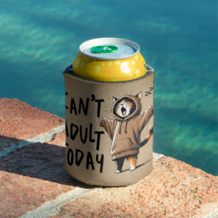 Can't Adult Today Funny Cat Can Cooler