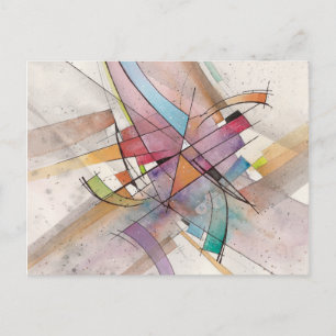CANT ATA in PASTEL MAJOR Abstract Art Watercolor Postcard