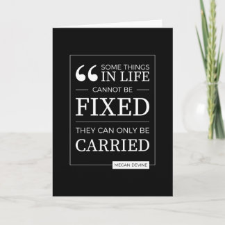 "can't be fixed" card in white on black