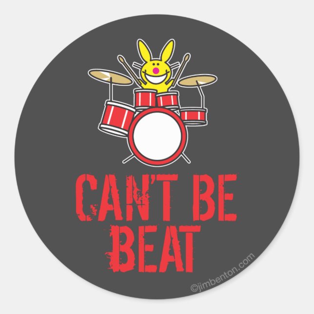 Can't Beat Me Classic Round Sticker (Front)