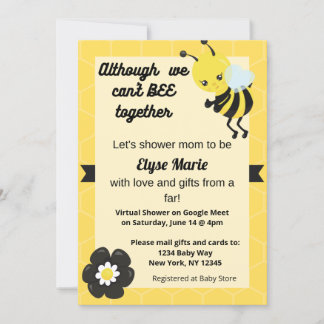 Can't Bee Together Baby Shower Invitation
